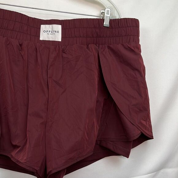 Aerie Offline The Hugger burgundy shorts size XXL NWT - Picture 4 of 13